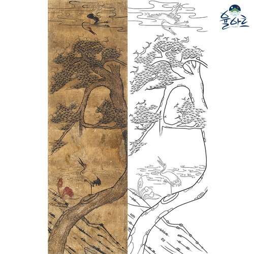 Song and Crane 1 Folk Painting Design Folk Painting Drawing DIY