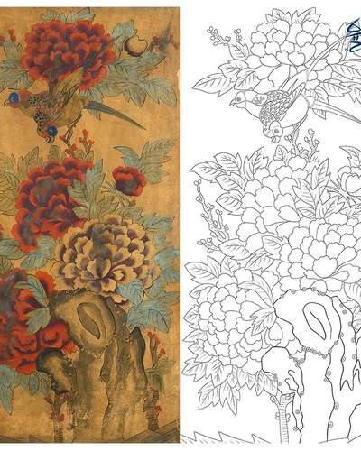 花鳥画 9 民画デザイン 民画描きDIY 花の絵