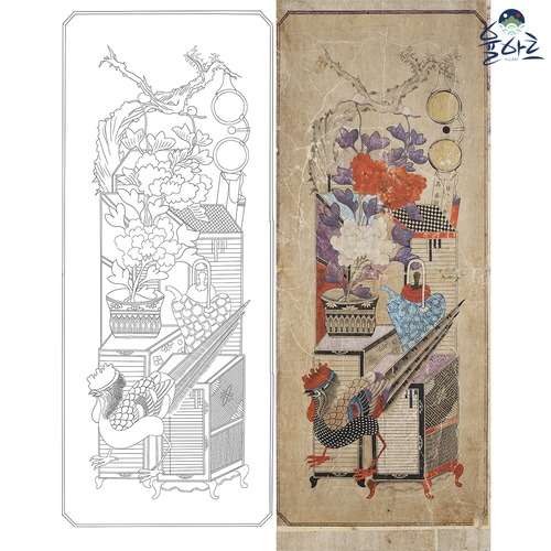Premium Chaekgado 1 Folk Painting Design - Folk Painting Practice