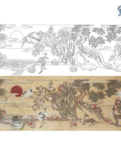 十長生図民画図案民画描き DIYセット
