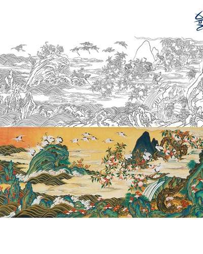 解学半島図 民画図案 民画描き