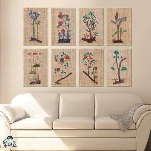Birds and Flowers Traditional Korean Painting Frame 8 Designs - Prosperity Art