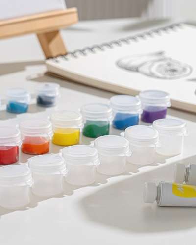 手軽な絵の具遊び ミニ分割容器 6個入り絵の具容器