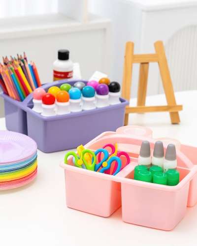 持ち手付き画材用品 画材箱<br>美術道具収納ボックス