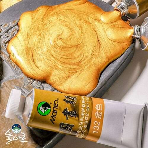 Oriental Painting Pigment Traditional Korean Painting Pigment Gold Powder Gold Paint [32ml]