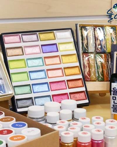 プロの画家が認める東洋画絵具 韓国画絵具<br>民画絵具 材料 膠