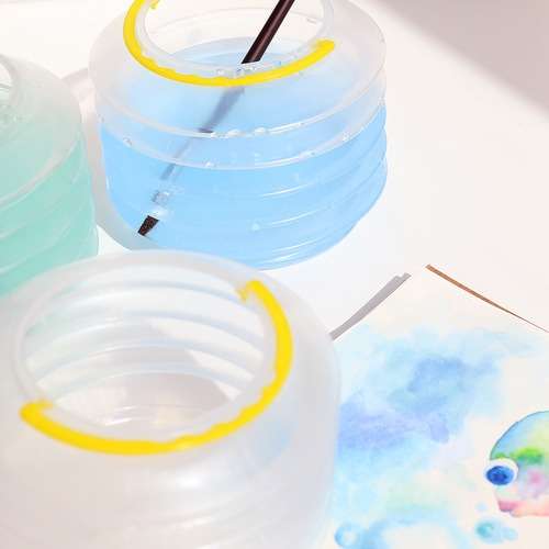 Accordion Watercolor Art Water Container