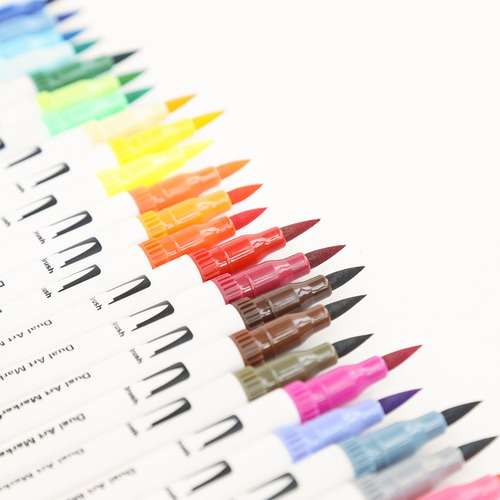 Twin Dual-Tip Water-Based Markers [24 Color Set]
