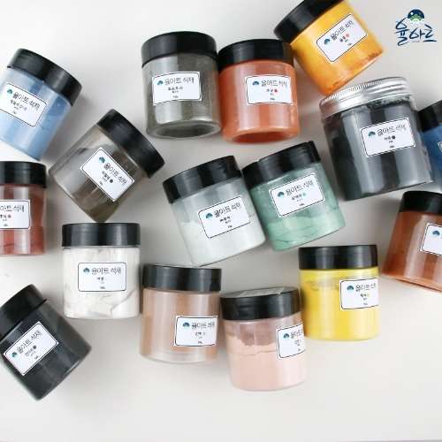 Stone Pigment Made from Crushed Natural Materials - Folk Painting Paint Korean Painting Paint [24 Colors]