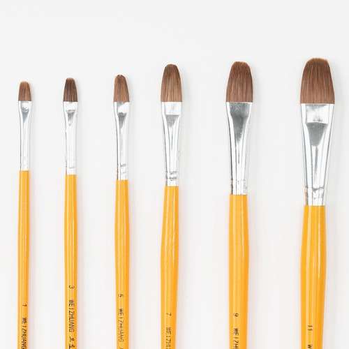 Yul Art Oil Painting Flat Brush [6-Piece Set]