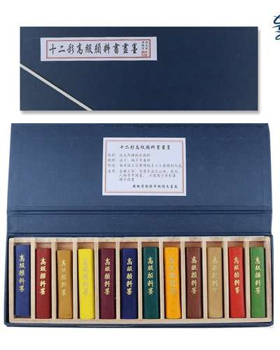 最高級手製石彩棒采民画絵具 [ 12色 ]