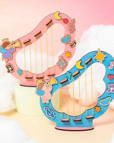 ハープ作り MDF 音楽おもちゃ 小学 図工教具 楽器材料 室内玩具 春 子ども学生キット