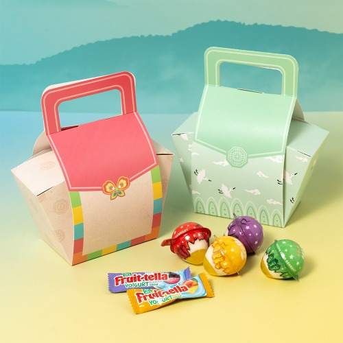 Traditional Handle Gift Box - Korean-Themed Party Favor Packaging Bag for Holidays, Cookies, Desserts, Snacks, Schools, and Events