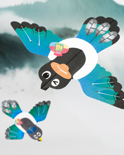 紙でカササギを作る美術キャラクター作成 小学生向け 正月新年 吉祥画 伝統韓国記念品体験