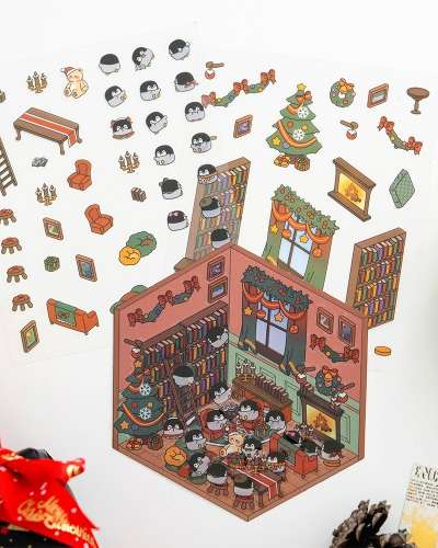 部屋飾り クリスマス ステッカー 3D 立体 ダイアリー 冬 おうち遊び 趣味 小物作り遊び