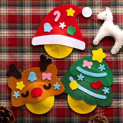 Christmas Felt Mood Light DIY Kit - Art Experience Toy Ornament Tree Decoration Craft for Children Winter Decor
