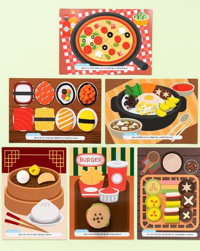 世界の食べ物クレイ製作紙図案アート製作材料多文化教育小学教具キット体験