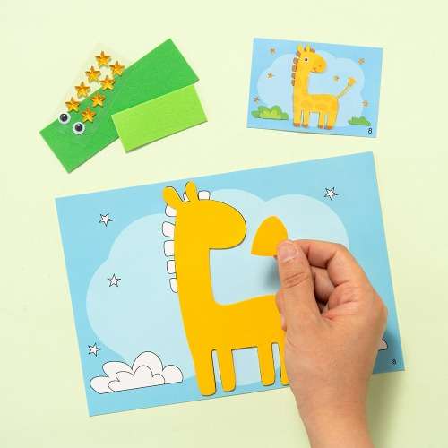 EVA Sticker 12-Piece Set Animal Play Waterproof Craft DIY Art Frame Picture Toddler Elementary Activity Picture Play
