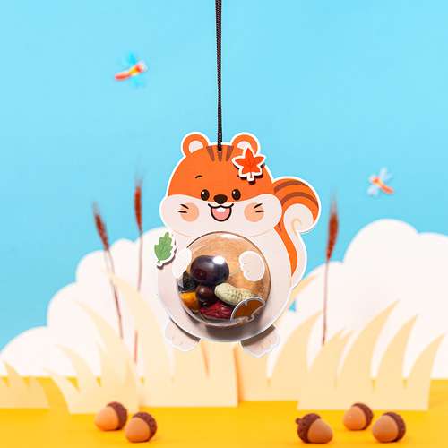 Autumn Fruits Explorer Chuseok Activity Craft Kit - Elementary & Preschool Experience Toy Materials Squirrel Acorn Nature Necklace