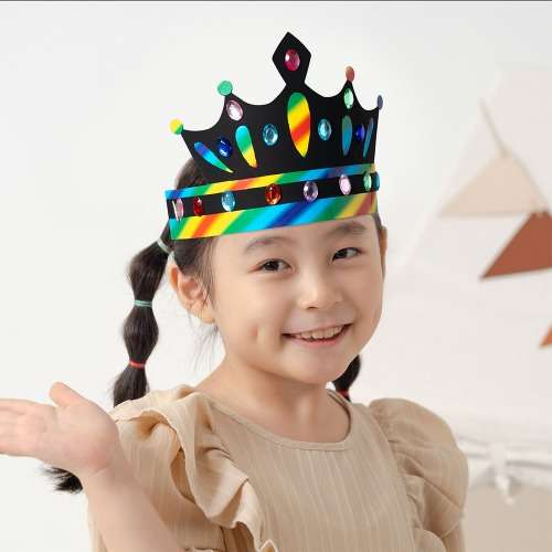 Crown Scratch Paper Jewel Sticker Decoration Art Activity Sheet
