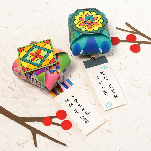 Traditional 3D Paper Mobile Craft Kit - Sticker Decoration, Home Decor, Korean Souvenir, Elementary Kids Activity