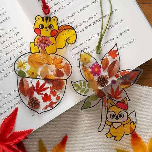 Autumn Bookmark Making Kit - Reading Animal Play Stickers and Craft Supplies for Elementary School Experience