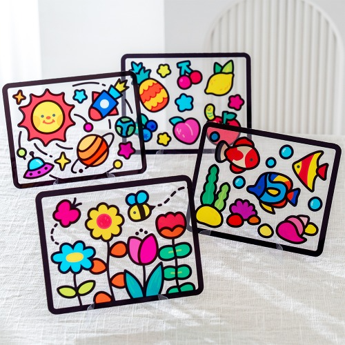 DIY Sun Catcher Frame Sticker Craft Kit - Elementary Art Activity Wall Decoration Mobile Summer