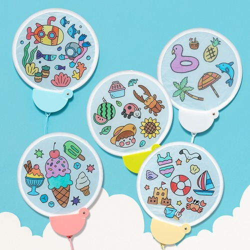 One-Touch Mini Fan Summer DIY Coloring Activity Children's Gift Craft Portable