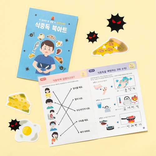Food Poisoning Prevention Book Art DIY Kit for Elementary Students – Summer Safety Education Mini Book and Pop-Up Book Materials