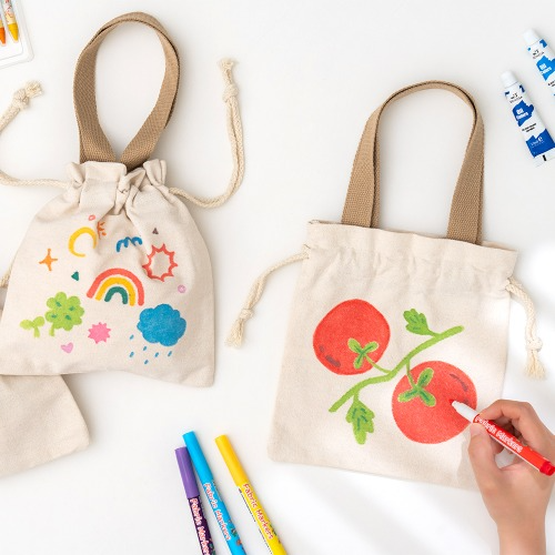 DIY Canvas Bag Kit - Eco Bag, Crossbody, Mini Bag for Elementary Art Class - Fukuzori or Pocket Style
