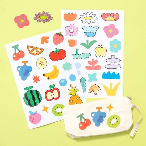 Eco Bag Clear Sticker DIY Deco Notebook Decoration Play Carry-On Diary Deco Flower Sticker Waterproof Tumbler