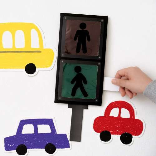 Paper Traffic Light DIY Kit - Children's Traffic Safety Education Craft Activity with Crosswalk