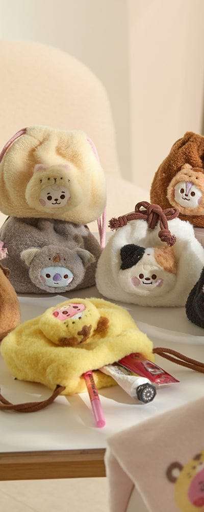 BT21 BABY モアフラッフィ顔ぬいぐるみストリングポーチ