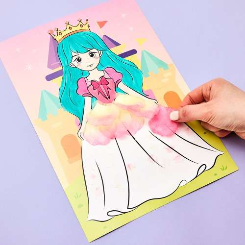 Princess Hot Air Balloon Flower Petal Sticker Decoration Kindergarten Sticker Design Early Childhood Learning Traditional Art Material Pattern