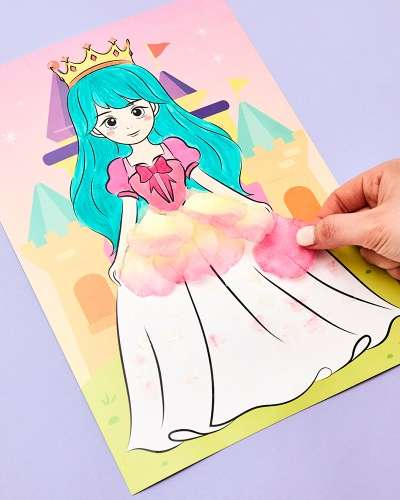 プリンセス気球フラワーペタルステッカー貼り付けデザイン幼稚園ステッカー装飾幼児学習伝統美術教材図案