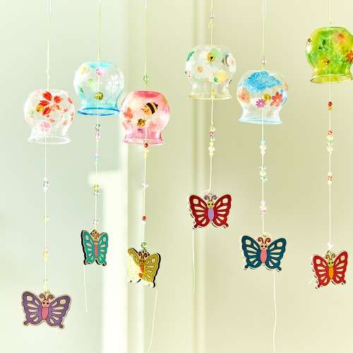 Spring Bell Making Butterfly Good Luck Bell Furin Interior Art Supplies Sun Catcher Wind Chime