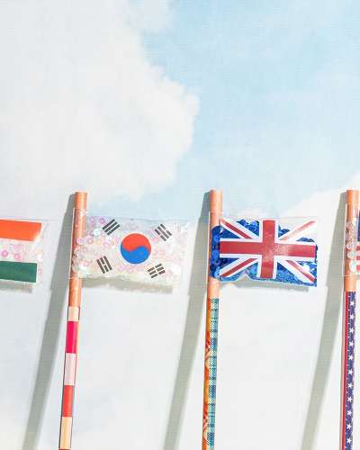 多文化国旗レインボー色鉛筆アートキット 家遊び 小学生工作