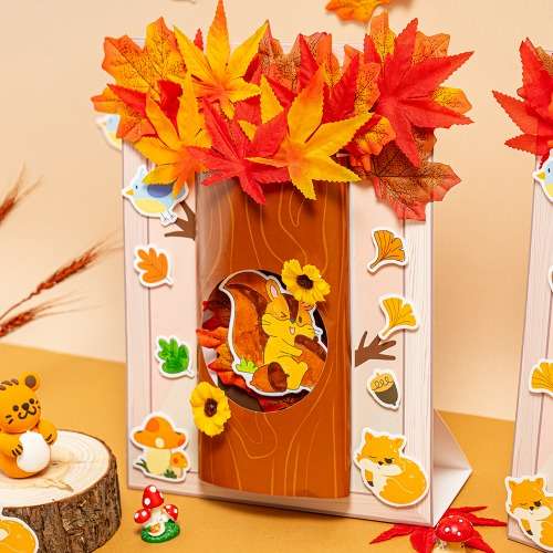 Autumn Play 3D Wooden Frame DIY Kit - Craft at Home Elementary Art Kit