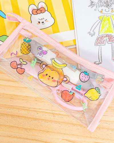 かわいい透明ペンケース作成 ペンポーチ 小学生筆箱 ペンケース