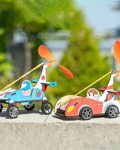 ゴムバンド動力自動車 科学実験キット 小学科学キット 子ども科学教具