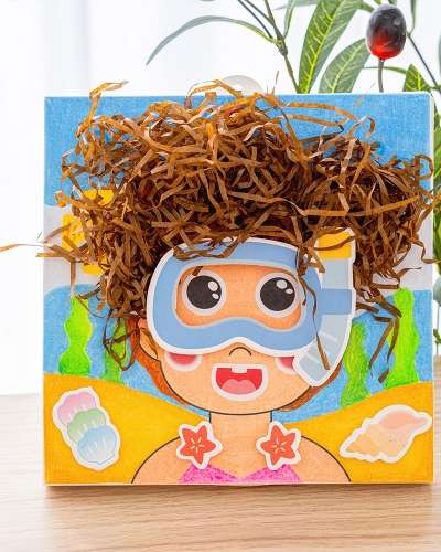 創意力向上 スターピング額縁作成 小学生製作 おうち遊び
