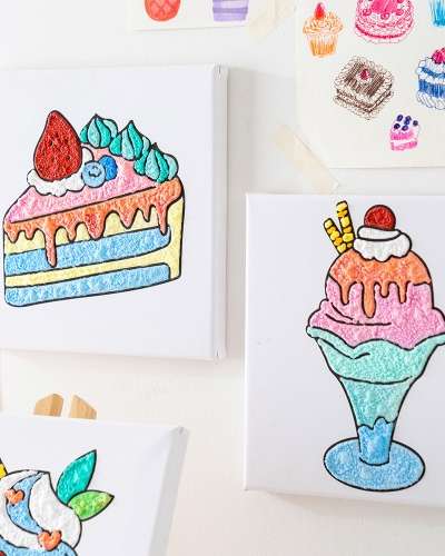 ポップコーンペンで色塗り!ミニフレーム絵画セット