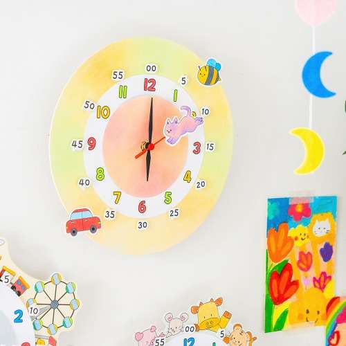 Playschool Paper Wall Clock Craft Kit - Elementary DIY Mom's Art Activity