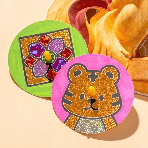Lunar New Year Foil Art Zodiac Spinning Top Craft Kit