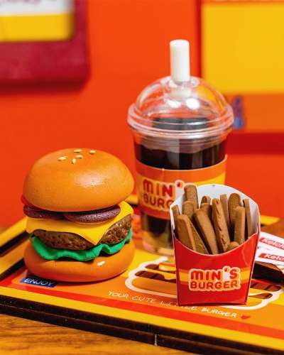リアルなミニチュア食べ物 ハンバーガーセット 食べ物模型 DIYミニチュア