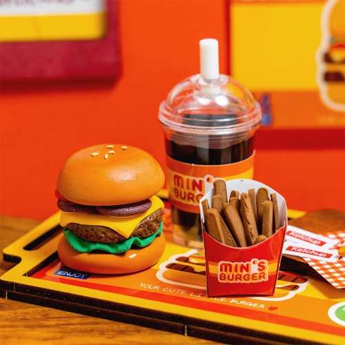 Realistic Miniature Food Hamburger Set Food Model DIY Miniature