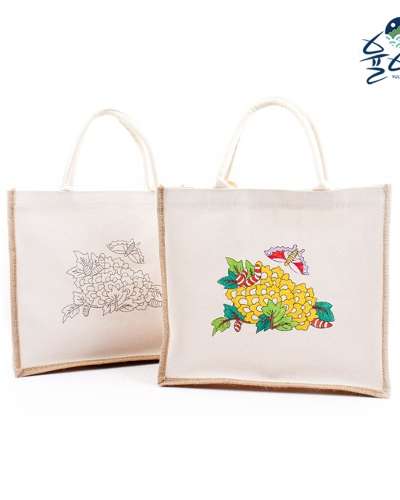 民画デザイン ショッパーバッグ 民画描き 牡丹の花 花の絵