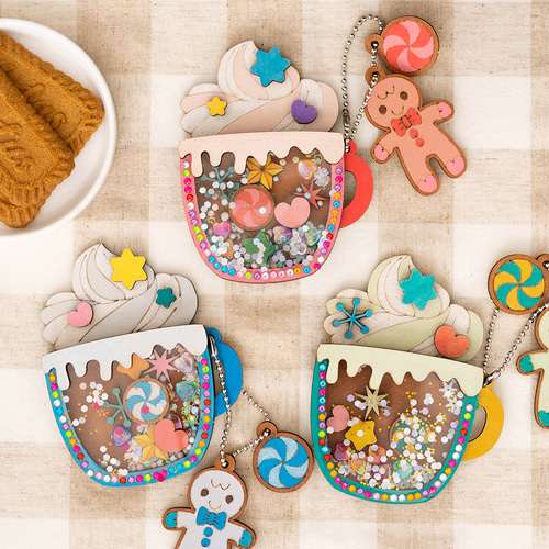 Fancy Wood Keyring Making Art Kit - Home Craft Activity