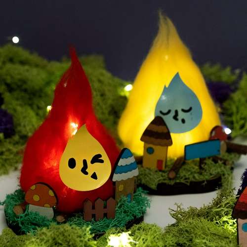Spooky Ghost Fire Fancy Wood Halloween DIY Kit - At-Home Craft Activity