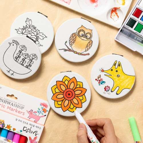 Traditional Korean Folk Painting Hand Mirror DIY Kit - Lunar New Year & Chuseok Arts and Crafts